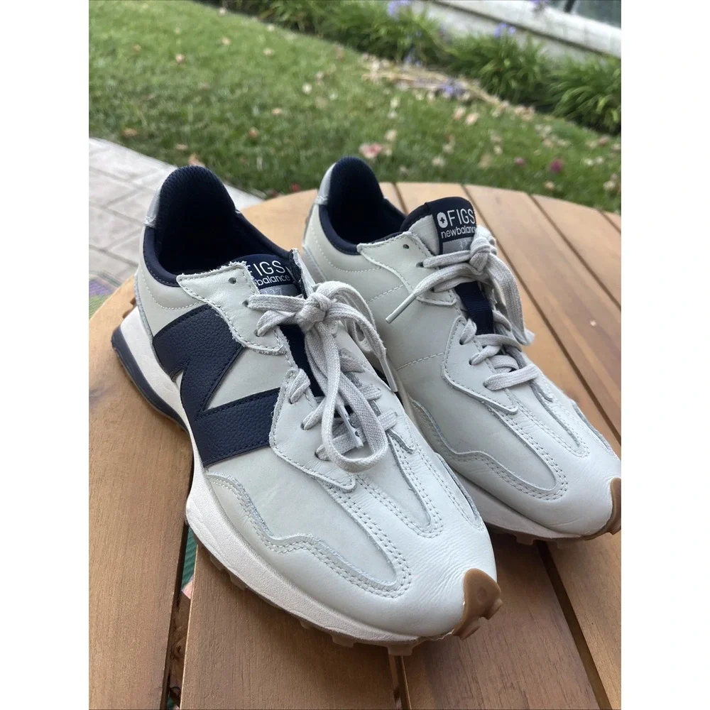 New Balance FIGS 327 Leather Nurse Sneaker Shoes Mens 6.5 Womens 8 Blue Street